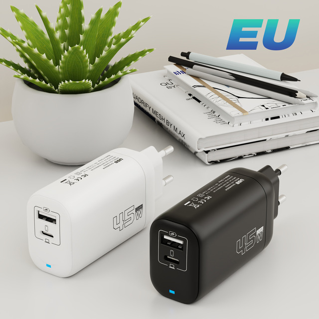 45W Super Fast Charger for Samsung Charging Head QC3.0 Multi Port Gan  Tablet Charger Adapter