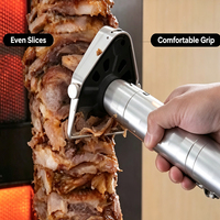 BOTE Nouvelle Machine à Trancher Électrique pour Kebab, Coupe-Kebab BBQ, Trancheuse à Doner Kebab, Couteau à Shawarma, Trancheuse à Viande Portable Semi-Automatique