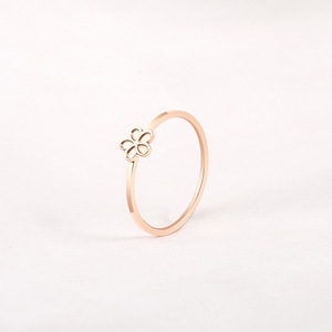 Flower Shape <b>Titanium</b> Steel <b>Ring</b> Rose Gold And Steel Color Women's Fashion Jewelry Gift For Daily Wear - Product Image 2