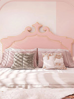Lit de princesse moderne en cuir rose capitonné, taille king ou queen, designs luxueux, meubles de chambre pour filles, lits pour enfants