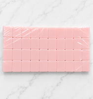 Jeu de Mahjong en Acrylique Rose à Couche Unique avec Motif Floral Délicat, Lisse et Poli à la Main, pour Fêtes Familiales, Tuiles de Mahjong Américaines