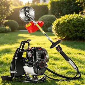 Custom Accessories Industrial Grade 4-Stroke 55.7cc Brush Cutter Tiller Trimmer with Weeder Attachment <b>Rotavator</b> Head Cultivator - Product Image 1
