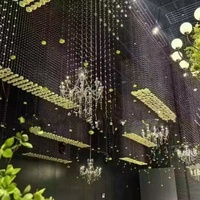 YOPIN-5148 2025 Rideau de cristal tendance avec têtes de roses artificielles pour décoration de plafond de mariage