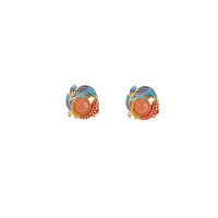 S925 Sterling Silber Jade Perlen Bernstein Silber Ohrringe
