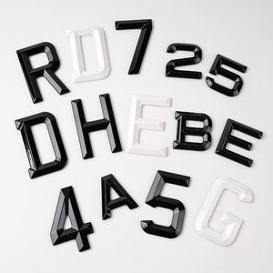 Letras Acrílicas 4D para Matrícula, Número 3D, Letras de Plástico Acrílico Negro para Matrícula, Letras de Gel de 3mm 5mm Reino Unido - Product Image 1