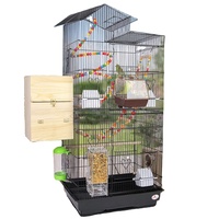 Cage à chien grande taille en métal, vente en gros usine, avec fermeture coulissante horizontale, jouet pour oiseaux offert, motif uni, écologique, style classique