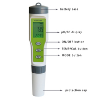 Testeur numérique de mesure de la qualité de l'eau, 3 en 1, température, pH, EC