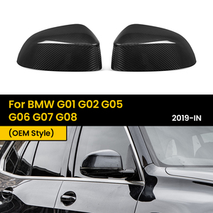 Cubiertas de Espejos Retrovisores Laterales Exteriores de Fibra de Carbono Real, Reemplazo Directo para BMW G01 G02 G05 G06 G07 G08 2019-IN - Product Image 2