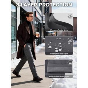 Pantalon de ski softshell coupe-vent doublé polaire pour homme FOXA, taille extensible, pour la randonnée et les activités de neige - Product Image 2