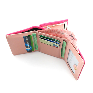 Mini Three Fold Lady Student Fashion Trendy Pouch Short Open Closure Waterproof <strong>Clutch</strong> with Polyester Lining for Women - Product Image 4