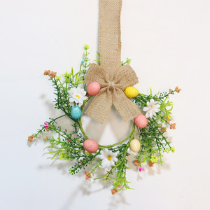 Decorative Wreath New Style Small Flower Spring <b>Candle</b> Ring Easter Egg Garland Valentine's Day Home Decoration High Quality Foam - Product Image 6