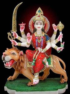 Estatua de Durga de mármol, estatua del dios hindú indio - Product Image 6