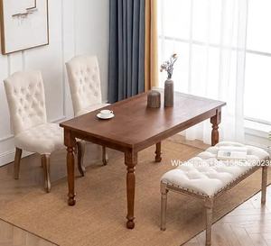 Meubles de salon Style français moderne Vintage Beige Chaise Louis Tapissée Ensemble de <span class=keywords><strong>2</strong></span> chaises de salle à manger - Product Image 5