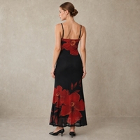 Robe Midi Femme Chic d'Été Sans Manches à Motifs Floraux Coupe Ajustée Écologique Dos Nu Décontractée pour Fête et Vacances