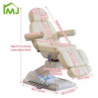 Chaise de massage de salon, chaise de cire, chaise de tatouage, spa facial, lit de beauté électrique rotatif de luxe, lit pour les cils
