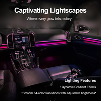 Éclairage d'ambiance RVB pleine couleur à configuration facile pour Porsche Cayenne, compatible avec le protocole d'origine du véhicule, éclairage intérieur automobile