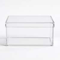 Boîte de présentation en acrylique transparente personnalisée avec couvercle amovible, vitrine pour bijoux et objets de collection, impression UV, logo OEM, organisateur de vente au détail