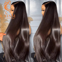 Peluca de Cabello Humano con Frente de Encaje HD Transparente sin Pegamento, Cabello Humano Vietnamita Virgen con Cutícula Alineada, Liso Natural, de Fábrica OEM