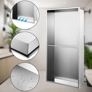 Niches murales économiques pour rouleaux de papier toilette de salle de bain, étagère encastrée en acier inoxydable 304, panneaux de douche, <span class=keywords><strong>niche</strong></span> de salle de bain carrelée avec éclairage - Product Image 4