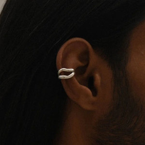 Pendientes de Moda de Acero Inoxidable 316L, Chapados en Oro de 14k y 18k, Pendientes Finos Tipo Brazalete, Sin Perforación, para Mujer - Product Image 2