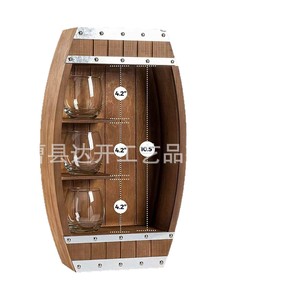 Estante para botellas de vino de madera con forma de barco y cubierta transparente para almacenamiento y exhibición en escritorio - Product Image 5
