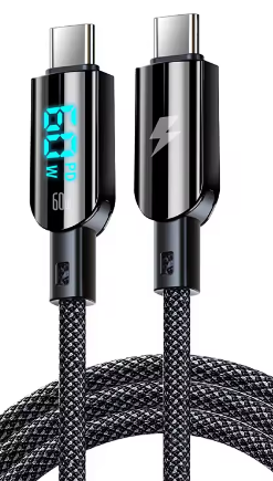 Carga rápida de 60W, color negro.