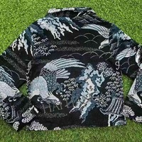 Veste en tapisserie jacquard sur mesure à col rabattu haute précision, grande taille, avec fermeture éclair pour homme