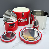 Ensemble de chauffe-plats grande capacité à usage commercial, 5 pièces (4L-7L-15L-30L-60L) avec pot amovible en acier inoxydable