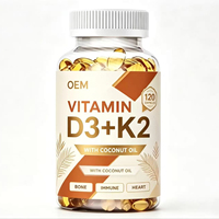 Capsules de cholecalciférol et ménaquinone en gélules molles à marque privée, mélange nutritif de calcium, magnésium, zinc, 10000 UI, 20000 UI, vitamines