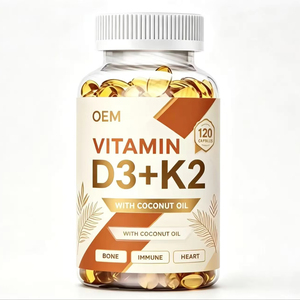 Capsules de cholecalciférol et ménaquinone en gélules molles à marque privée, mélange nutritif de calcium, magnésium, zinc, 10000 UI, 20000 UI, vitamines - Product Image 1