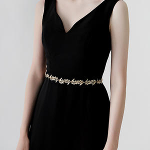 الكلاسيكية يترك اليدوية الزفاف أحزمة & الزنانير للعروس وصيفات الشرف كريستال الزنانير الزفاف اللباس الملحقات - Product Image 5