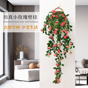 Cesta Colgante de Pared con Rosas Artificiales, Enredaderas de Plástico, Decoración Rústica para Interiores del Hogar - Product Image 2