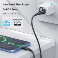 Kabel Data 2-in-1 Tipe C ke Tipe-C USB-A, Harga Grosir Pabrik Terjangkau, Bahan Aluminium Alloy dan Jalinan Nilon untuk Ponsel