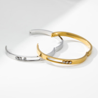 Bracelet YF3781 avec perles en zircon cubique coulissantes, plaqué or 18K PVD, acier inoxydable, résistant à la corrosion, imperméable, bijoux minimalistes
