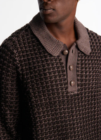 Pull en maille mélangeée chaud d'hiver pour homme, col boutonné, manches longues, modèle ODM