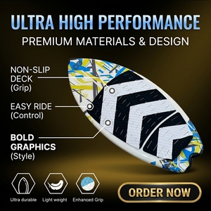 Nouvelle arrivée : planche de wake surf de qualité supérieure, personnalisée, en fibre de verre et mousse EPS, pour adultes. - Product Image 3