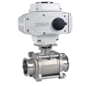 Válvula de Bola Motorizada de Acero Inoxidable SS304 SS316L de 3 Piezas con Conexión Tri-Clamp - Product Image 1
