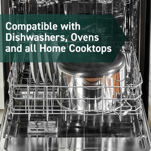 Bộ nồi nấu ăn bằng thép không gỉ 10 lít chống dính lai có nắp kính cường lực, sẵn sàng sử dụng cảm ứng, tương thích với tất cả các loại bếp - Product Image 5