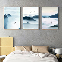 Paysage montagne peinture toile Art navire affiche murale image chambre décor peinture à l'huile sur toile affiches impression image d'art