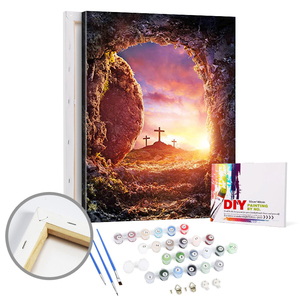 Tranh Vẽ Tự Làm Thiết Kế Theo Số Bộ Tranh Sơn Dầu Thủ Công Trên Vải Bố Tranh Tôn Giáo Theo Số - Product Image 2