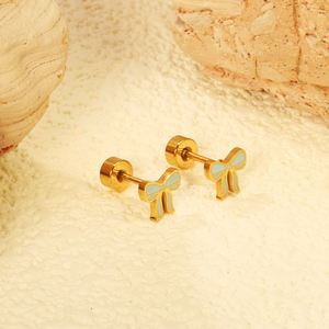 ต่างหูสแตนเลสสตีล18K สีทองประดับวินเทจน้ำหนักเบา - Product Image 3