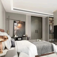 Ensemble de lit king-size en teck massif de style village américain moderne, de haute qualité, durable, rafraîchissant, meubles de chambre à coucher d'hôtel