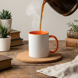 Taza Blanca para Sublimación de 11 oz con Interior y Asa de Color, Impresión de Logotipo Personalizable, Cerámica Duradera de Alta Calidad - Product Image 1
