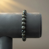 Bracelet Personnalisable en Sodalite Fluorescente et Pierre de Feu Naturelle 8 MM, Perles de Guérison Élastiques, Cadeau pour Homme