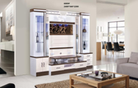 Soporte de TV de muebles de sala de estar simple moderno OEM con gabinete de TV de almacenamiento de luz LED para uso doméstico