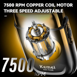 <span class=keywords><strong>Kemei</strong></span>-<span class=keywords><strong>Rasoir</strong></span> électrique Kmt228, 7500 tr/min, vitesse rapide, affichage LCD, dégradé de couleur, coupe-barbe classique portable, double lame - Product Image 5