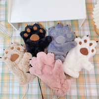 Gants japonais de dessin animé pour femme, hiver, étudiant, automne, chauds, doux, mignons, en forme de griffe d'ours, demi-doigts, rembourrés, en peluche, doux, Jinhua ST002