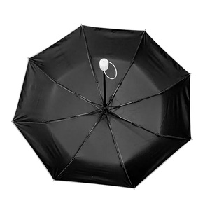 Wholesale Modern Straight Black Coating Sunscreen Windproof 3 Fold Polyester Pongee Business Gifts Travel Folding <b>Umbrellas</b> - Product Image 3