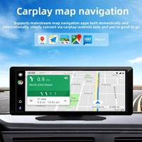 Écran tactile portable 10,26 pouces pour voiture, autoradio CarPlay, moniteur de voiture AVIN TF Type C avec support micro OEM