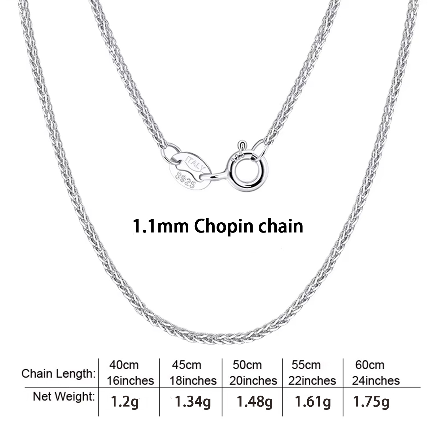 1.1mm Chopin chain
